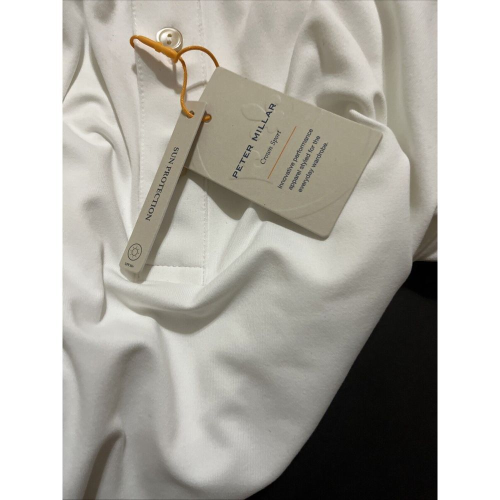 Peter Millar Men's Lyons Performance Jersey Sport White Long-Sleeve Polo Sz XXL - Picture 13 of 13
